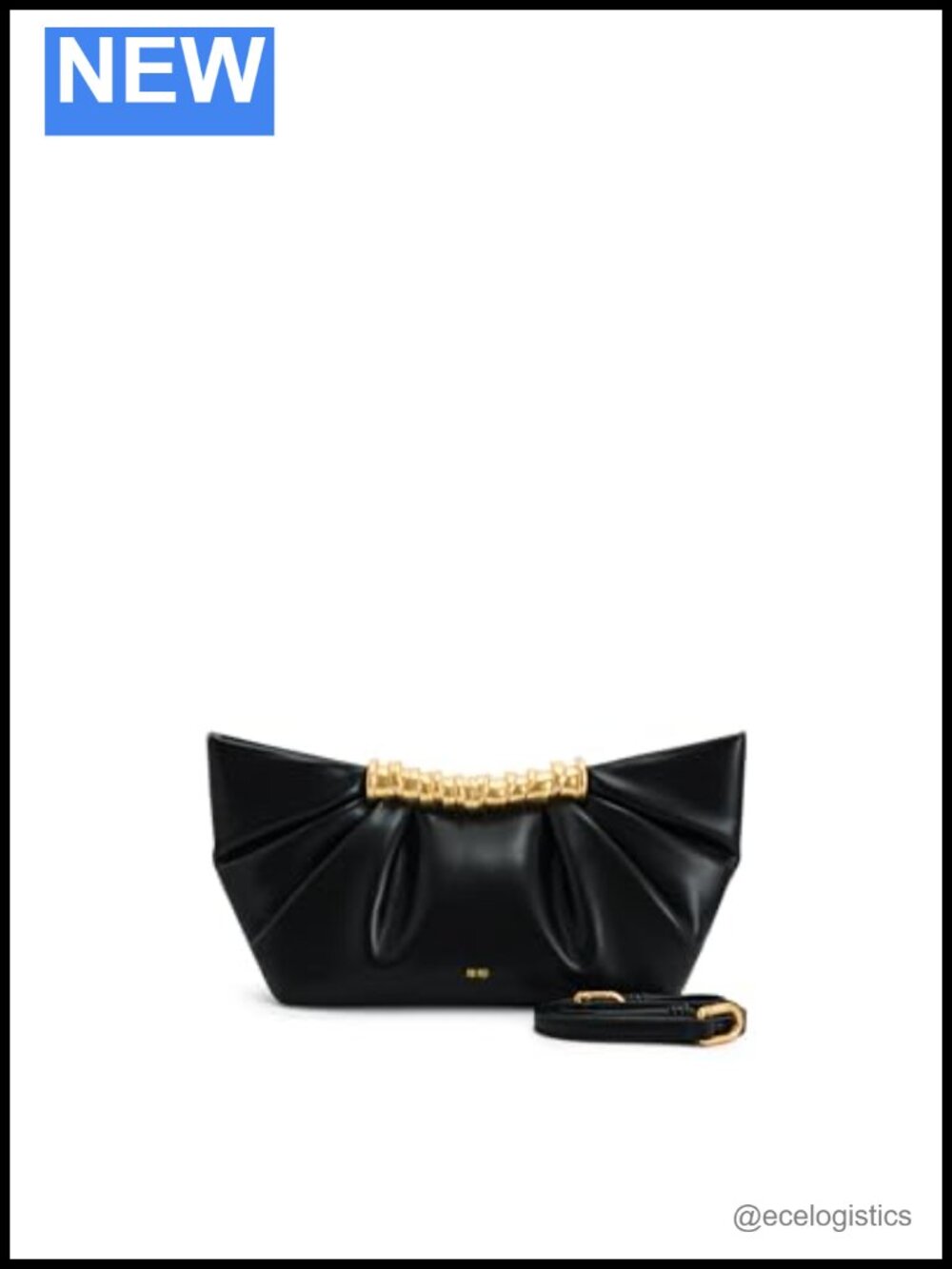 Vegan Leather Gold Hardware Clutch Crossbody Detachable Strap